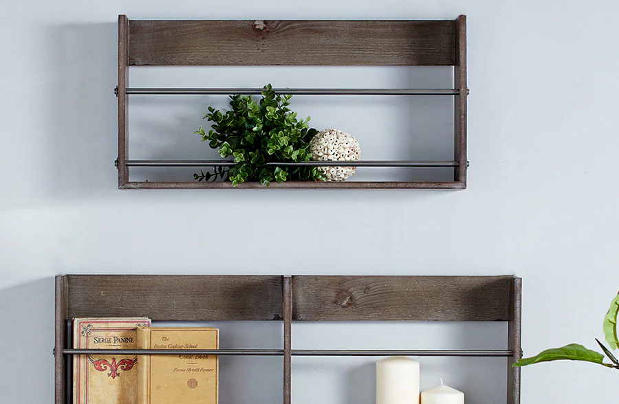 Rustic Wooden Wall Shelf