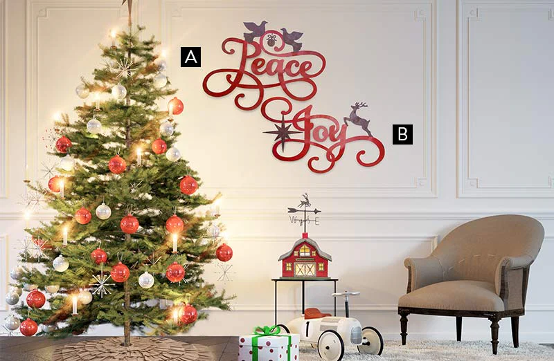 Metal Script Christmas Signs