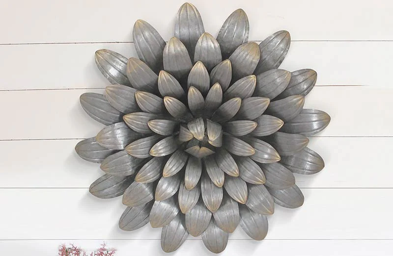 *HUUGE* Galvanized Flower Wall Art