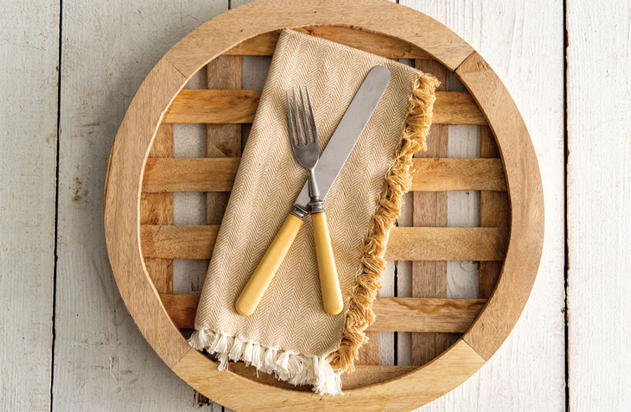 Woven Wood Charger Plate, Set of 2