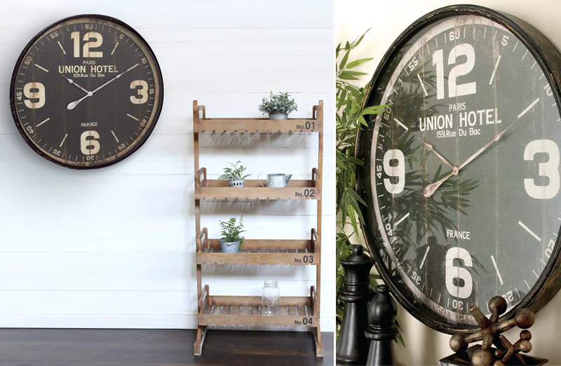 35 HUGE Distressed Union Hotel Clock