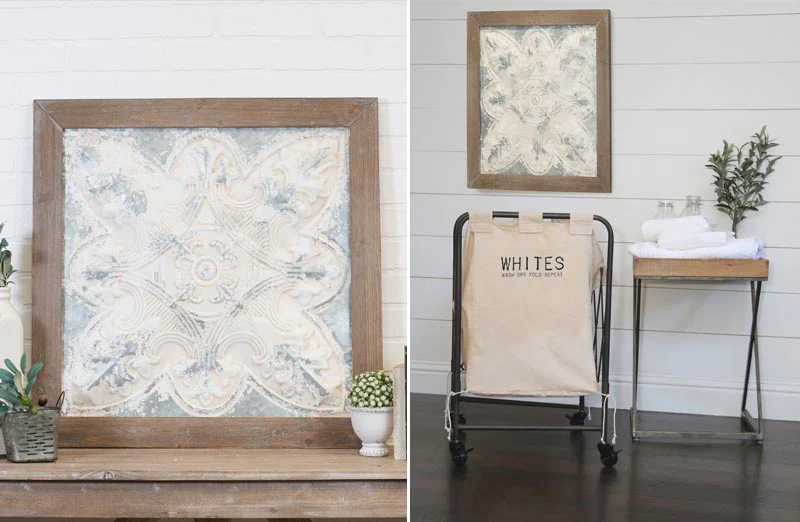HUGE Wooden Framed Wall Medallion