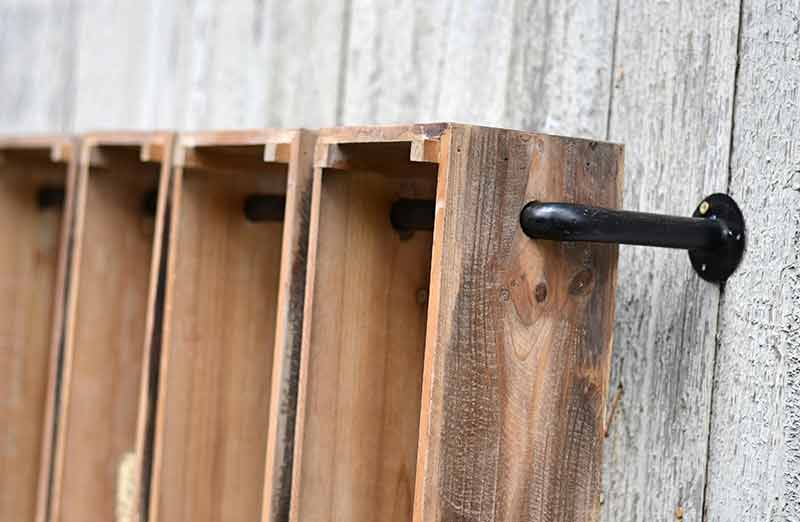 Hanging Wooden Box Shelves