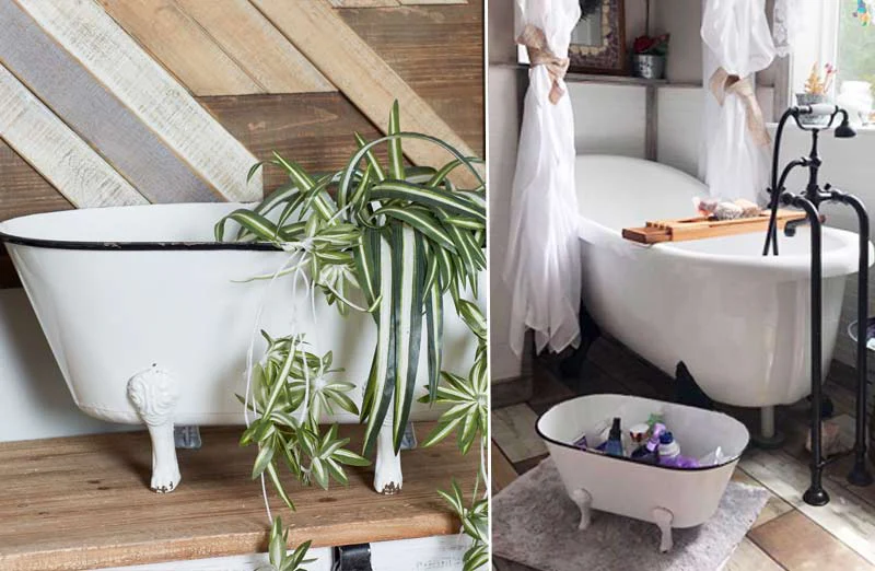 *HUGE* Enamel Claw Foot Bathtub Planter