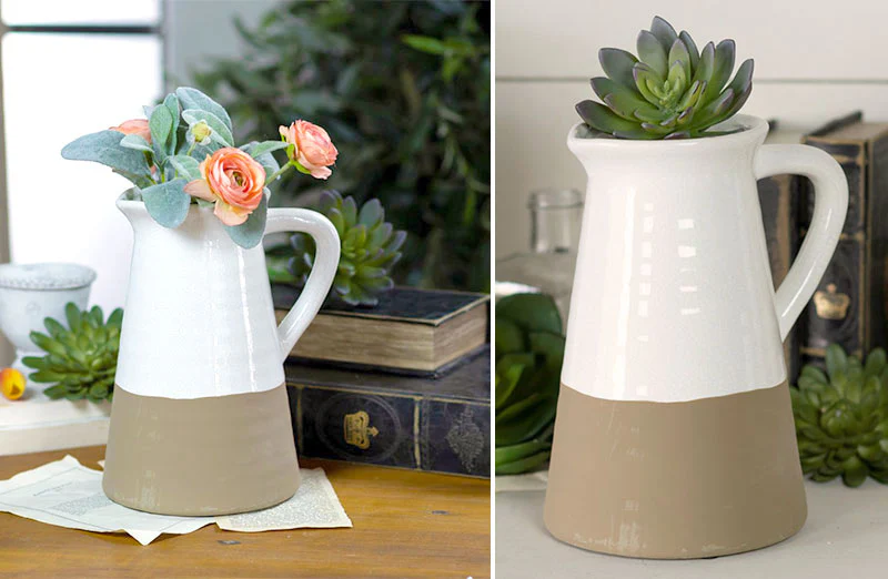 Ceramic Two Toned Pitcher