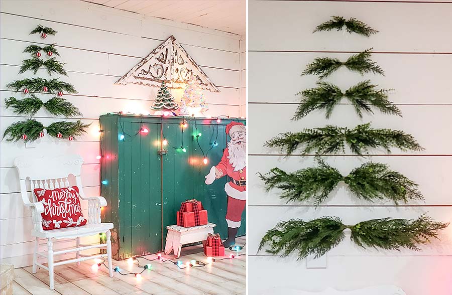 6 Piece Pine Branch Wall Christmas Tree