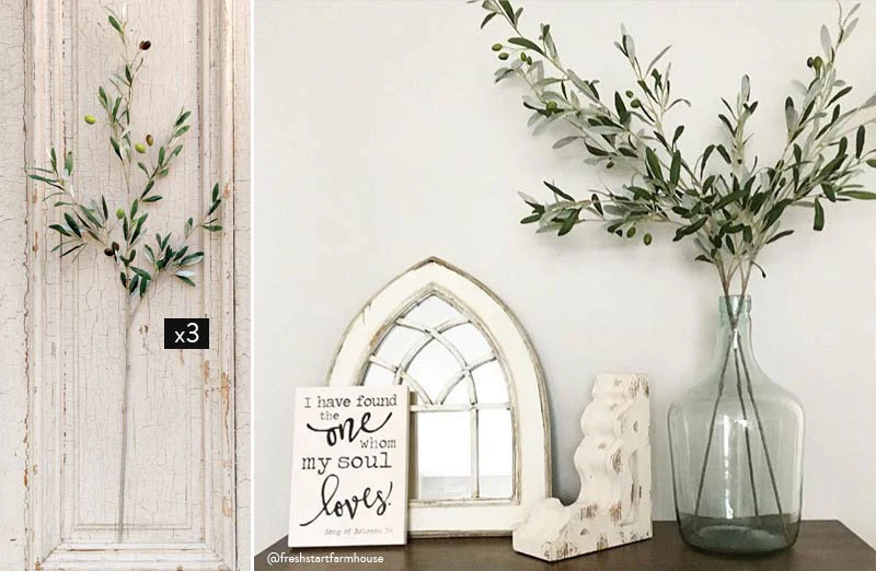 Lush Olive Stems. Set Of 3