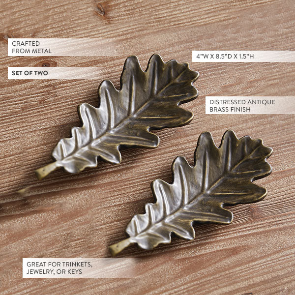 Oak Leaf Trinket Dishes, Set of 2