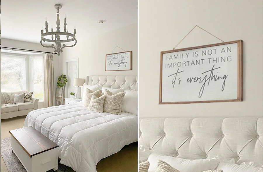 Wooden Framed Reversible Family Sign