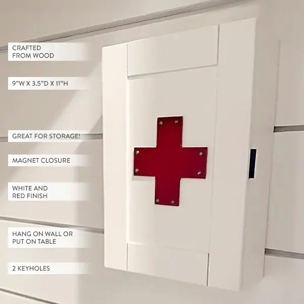 Vintage Inspired First Aid Kit Wall Storage Cabinet