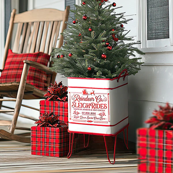 Reindeer Co. Metal Planter Stand with Raised Base