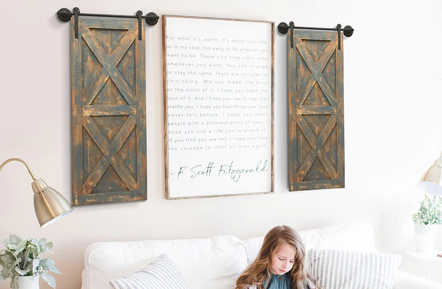 *LARGE* Barn Door Wall Decor Set of 2, Pick Your Color