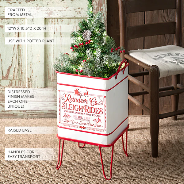Reindeer Co. Metal Planter Stand with Raised Base