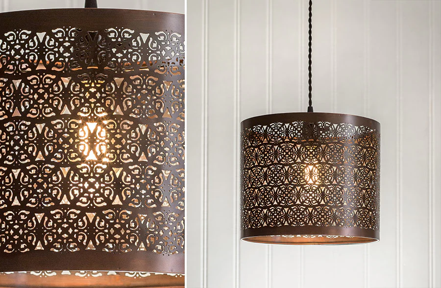 Brass Finish Cutout Pendant Lamp