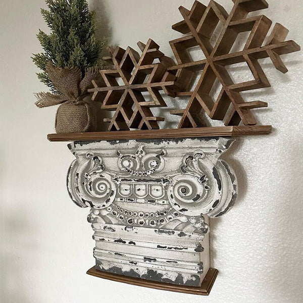 The Corinthian Distressed Column Display Shelf
