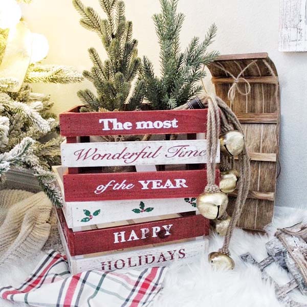 Holiday Yardstick Crates, Set of 2