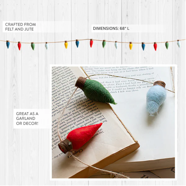Felt Christmas Bulb Garland