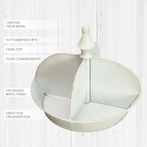 Circular Enamel Finial Caddy