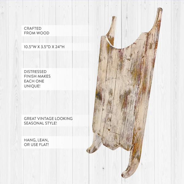 Distressed Wood Vintage Sled