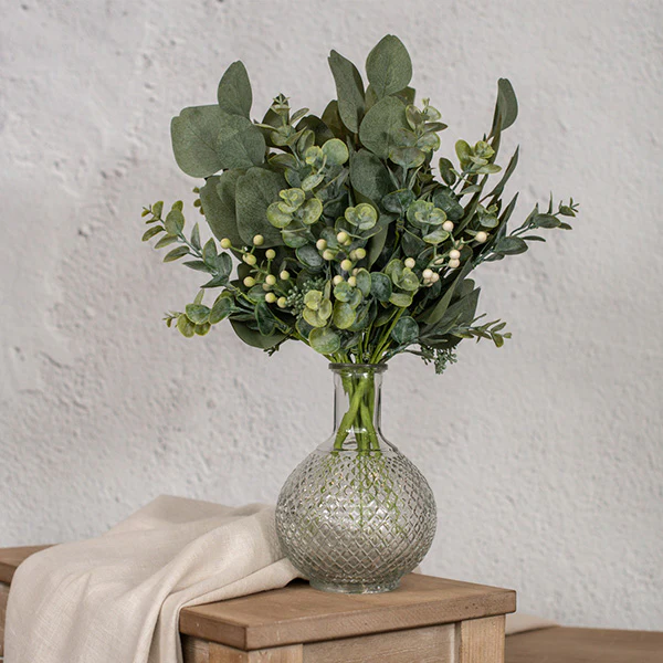 16 Inch Lifelike Eucalyptus and Berry Pick, Set of 3 Stems