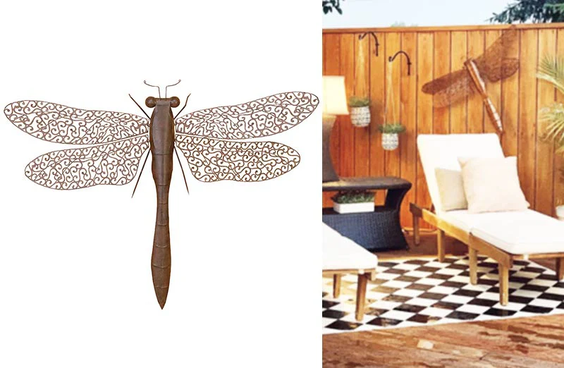HUGE Metal Dragonfly Wall Decor