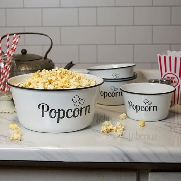 Vintage Inspired Popcorn Bowls, Set of 5