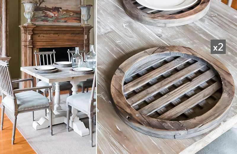 Round Lattice Charger  Set of 2